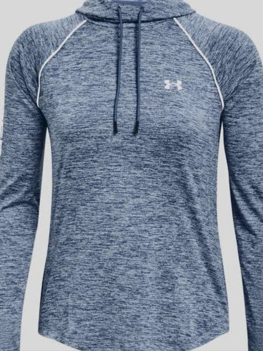 Under Armour Navy Heather Pullover Hoodie with Sleeve Logo